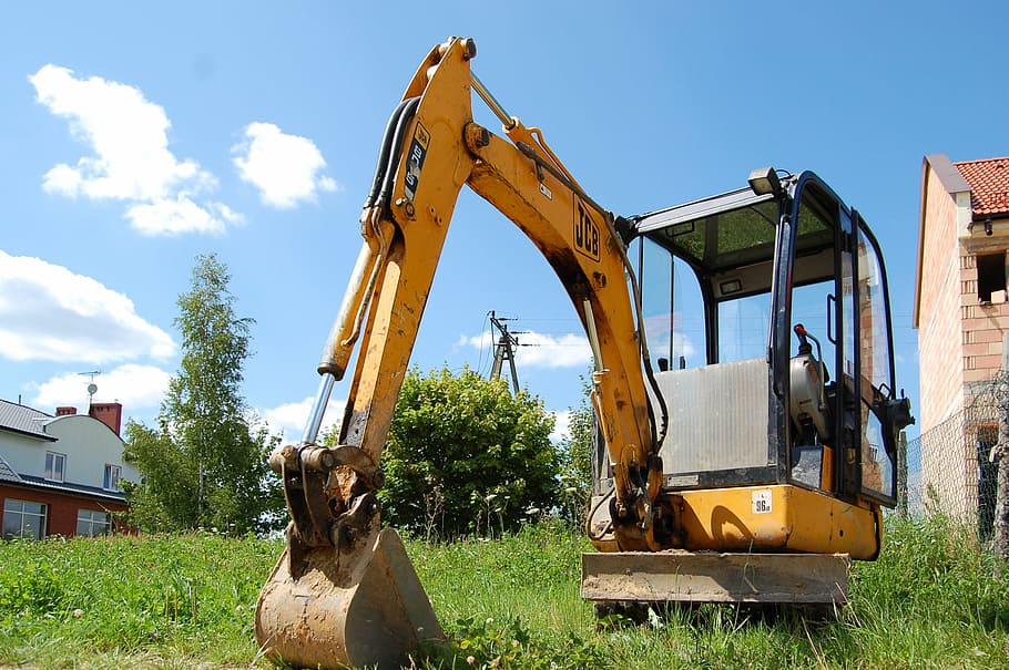 excavator, equipment, construction, building, business, work HD wallpaper