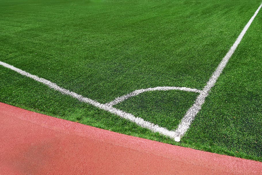 stadium, field, lawn, sports, football, grass, green color, HD wallpaper