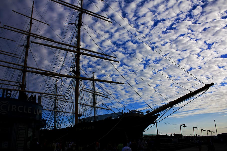 boat, sail, sailing, sky, cloud, blue, cloud - sky, low angle view HD wallpaper