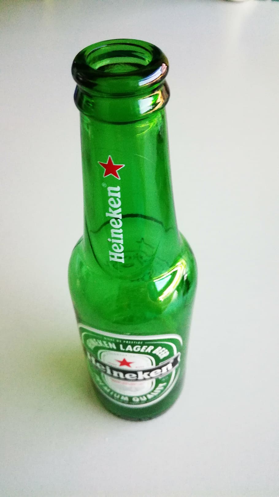 bottle, beer, heineken, container, green color, white background HD wallpaper