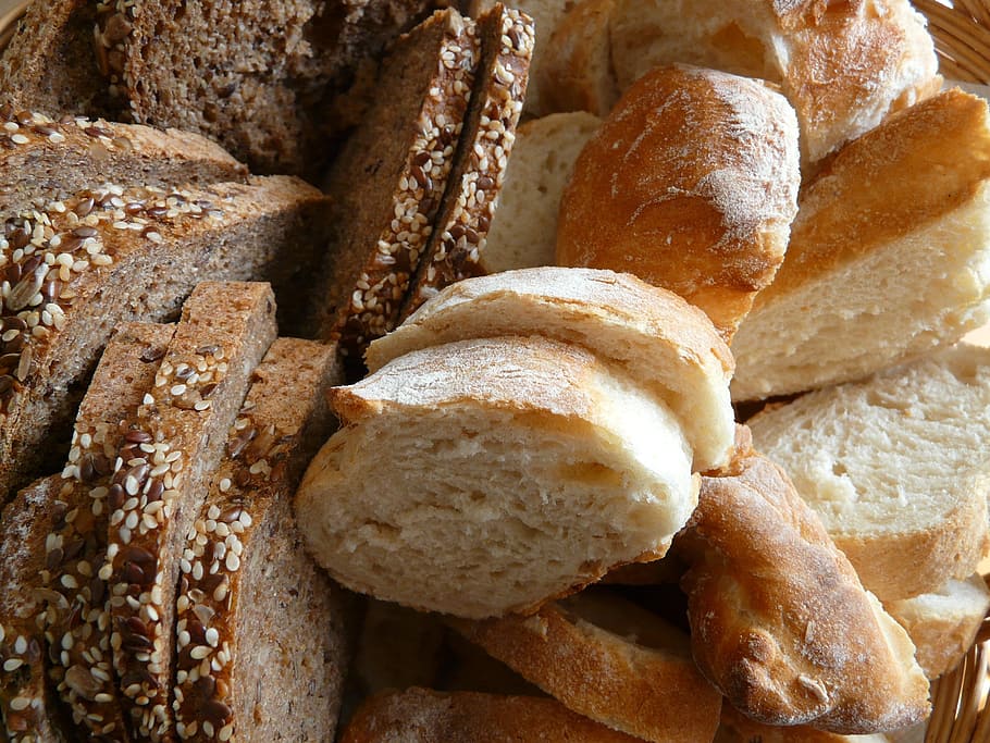 sliced baked breads, breakfast, breadbasket, eat, food, healthy