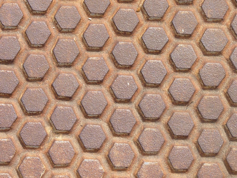 hexagon, rust, metal, pattern, form, rusted, backgrounds, full frame HD wallpaper