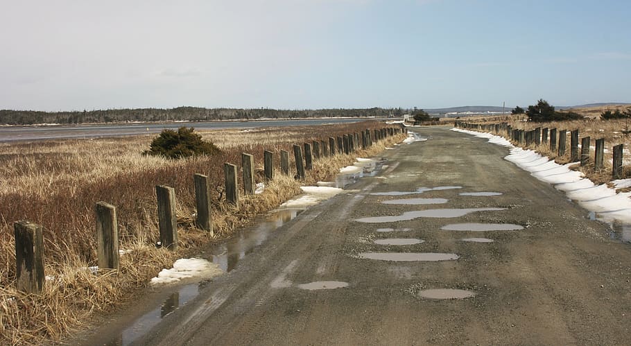 beach, road, post, travel, sea, nature, landscape, tourism HD wallpaper