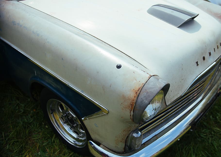 white classic car, old, old-fashioned, retro Styled, vintage Car HD wallpaper