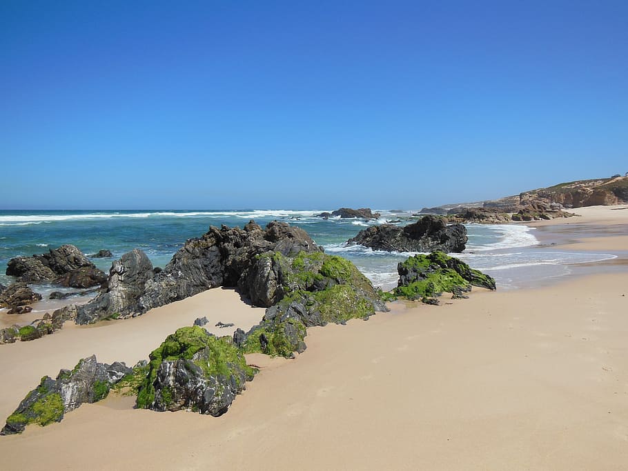 beach, nature, mar, sea, water, land, sky, scenics - nature HD wallpaper