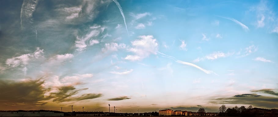 sky, clouds, atmosphere, evening, blue, dark clouds, front detail HD wallpaper