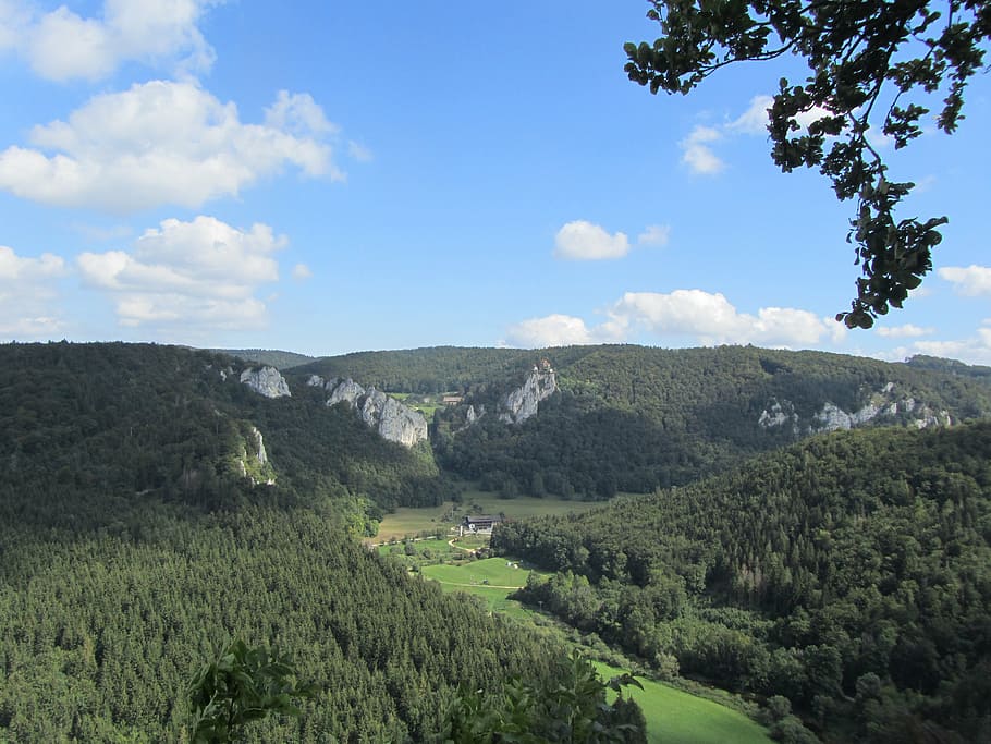 danube valley, hiking, beuron, nature, tree, forest, mountain HD wallpaper