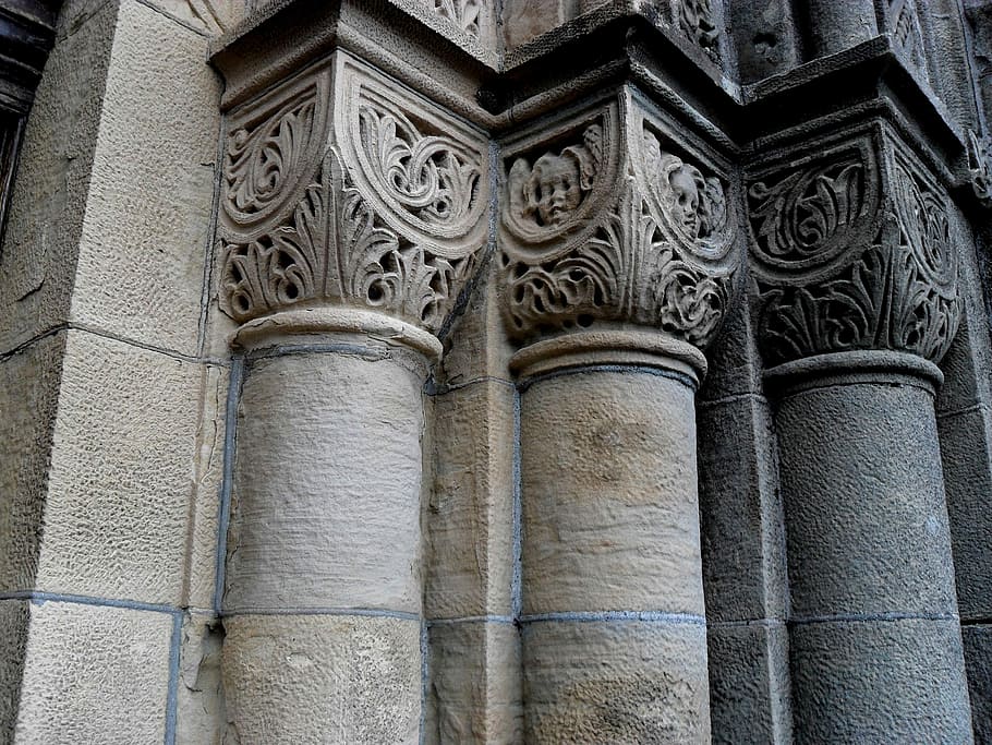 Pillars, Church, Old, Stone, Stone, Structure, vintage, building HD wallpaper