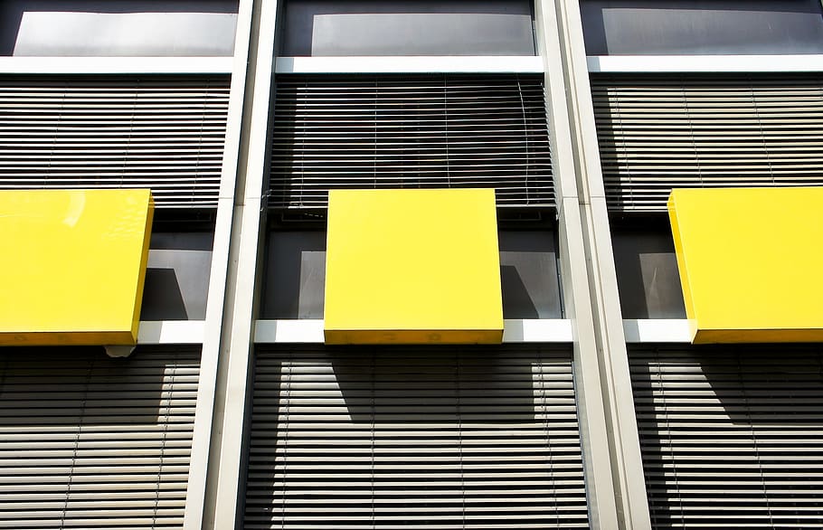 three yellow boxes, Window, Blackout, Roller, Blinds, art, roller blinds HD wallpaper