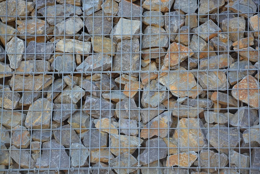 gabion, pierre, stack, roche, stacking stones, wall, nature HD wallpaper
