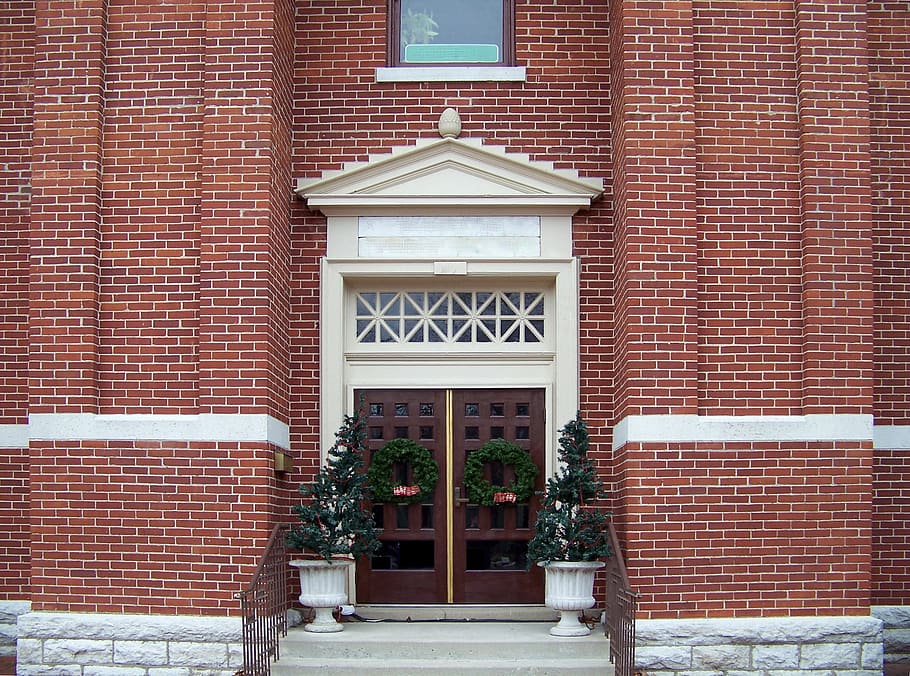 building, brick, bricks, architecture, christmas, wreaths, xmas HD wallpaper