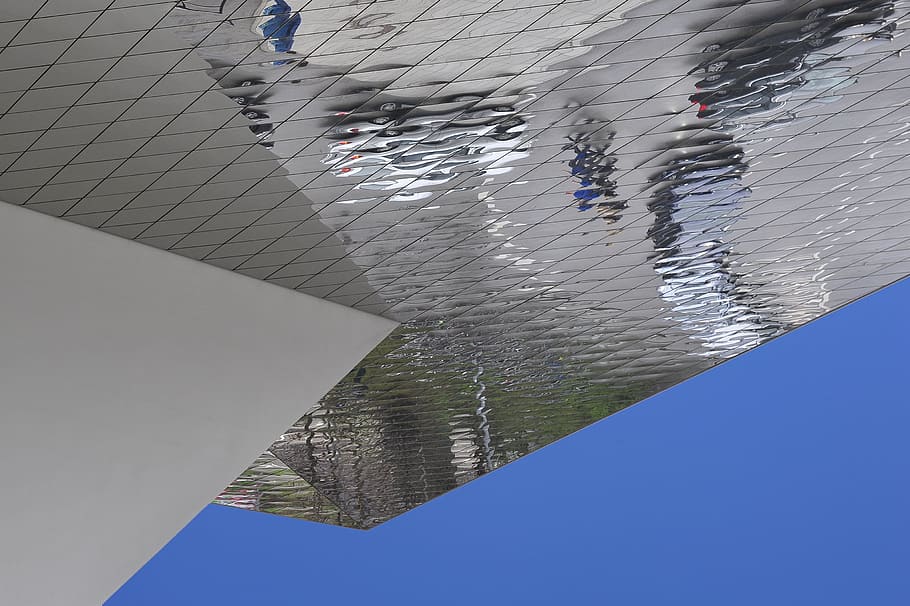 Porsche, Museum, Stuttgart, outdoors, day, reflection, architecture HD wallpaper