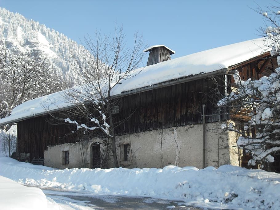 mountain, nature, snow, winter, cold temperature, building exterior HD wallpaper