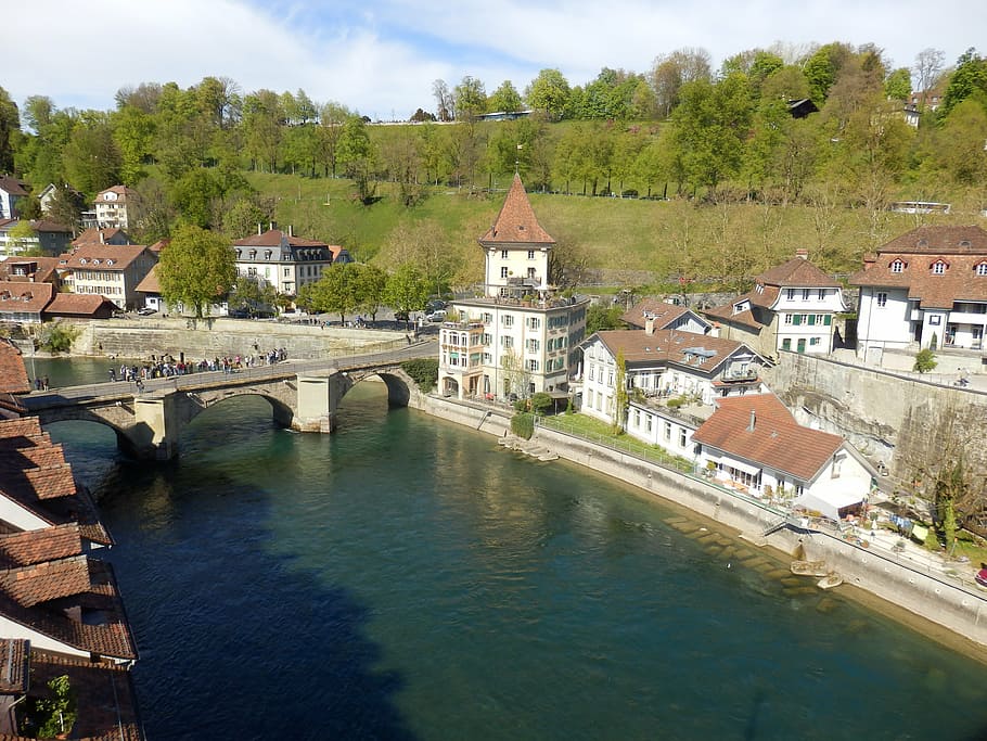 bern, bridge, city, channel, switzerland, river, europe, architecture HD wallpaper