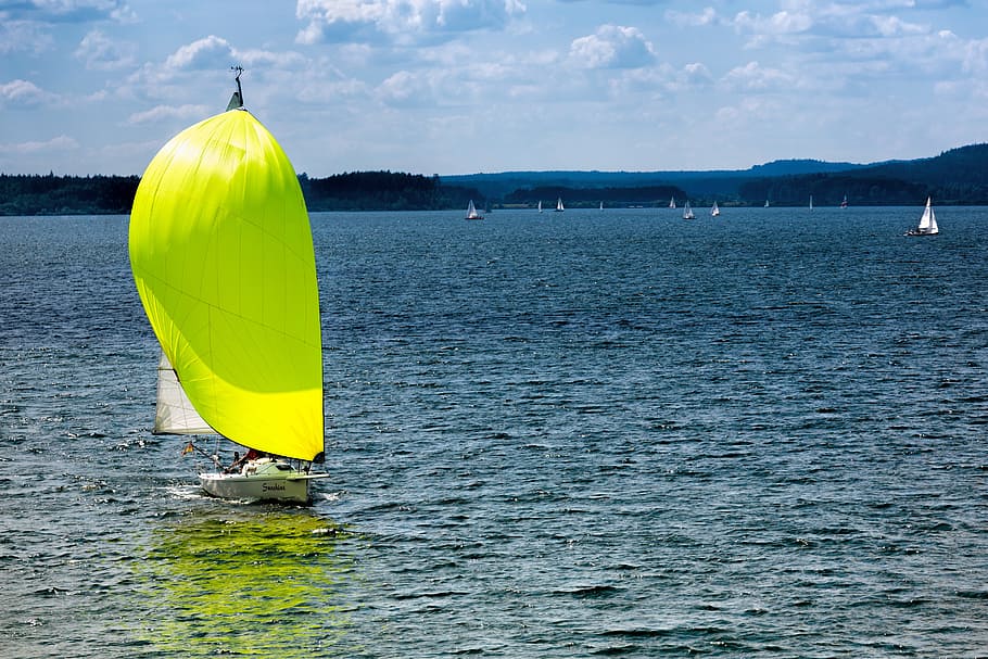 sail, boot, water, lake, water sports, sailing vessel, holiday HD wallpaper