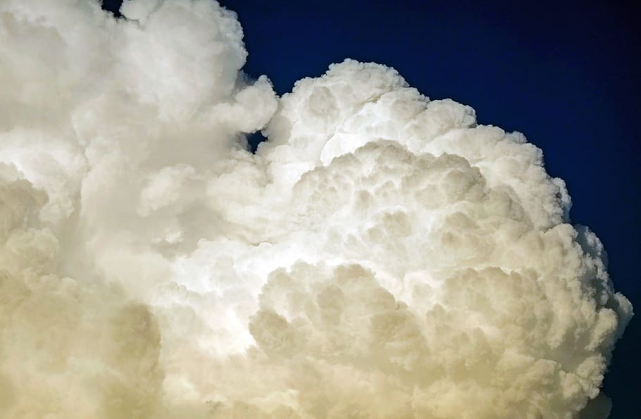 white nimbus clouds, sky, evening sky, clouds form, storm clouds HD wallpaper