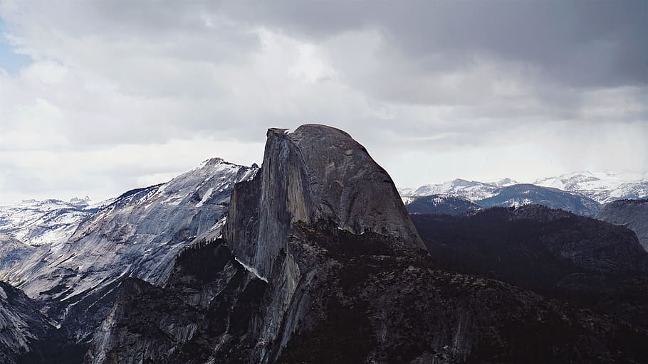 cold, landscape, mountain peak, mountain range, mountains, nature HD wallpaper