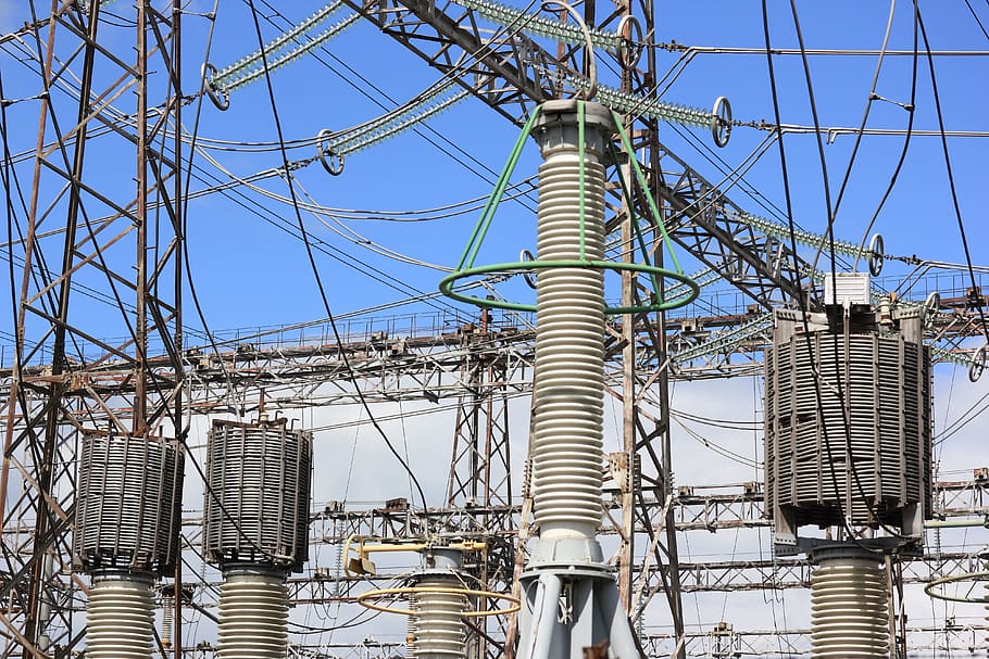 gray wire on electric tower, lithuania, ignalina, nuclear, power HD wallpaper