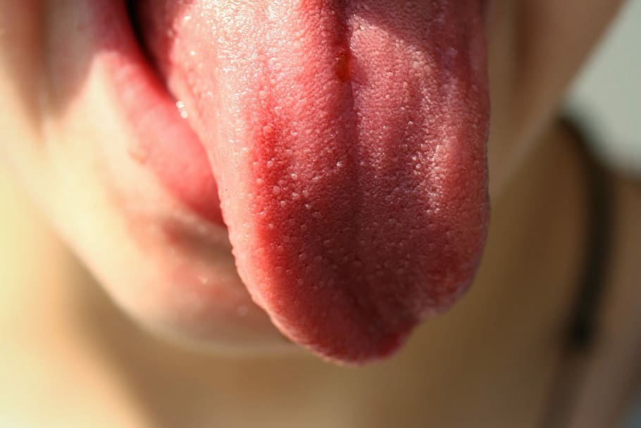 selective focus photography of person sticking tongue out, Human, Child