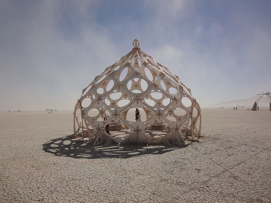 Burning Man, Dome, Dust, sand, beach, abandoned, outdoors, day HD wallpaper