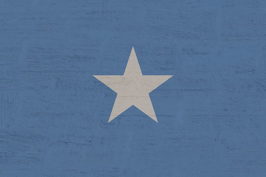 somalia, flag, international, star shape, no people, blue, arts culture and entertainment, HD wallpaper