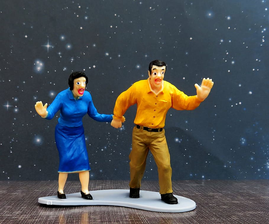 fear, scared, horror, man, woman, couple, afraid, horrified HD wallpaper