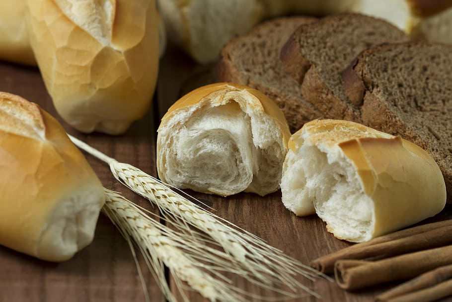 wheat next to wheat breads, food, white, homemade, the bakery, HD wallpaper