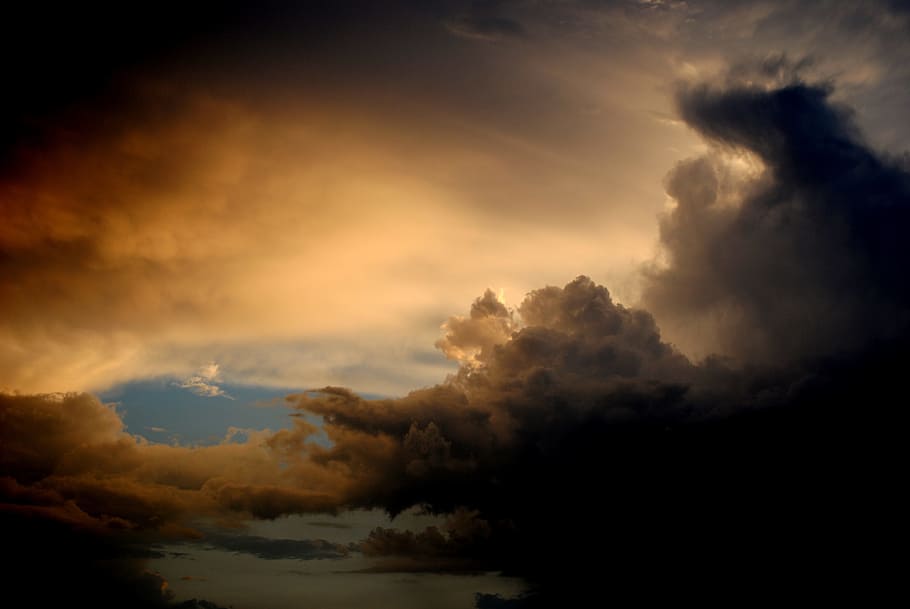clouds, sunset, weather, sky, light, cloudscape, cloud - sky HD wallpaper