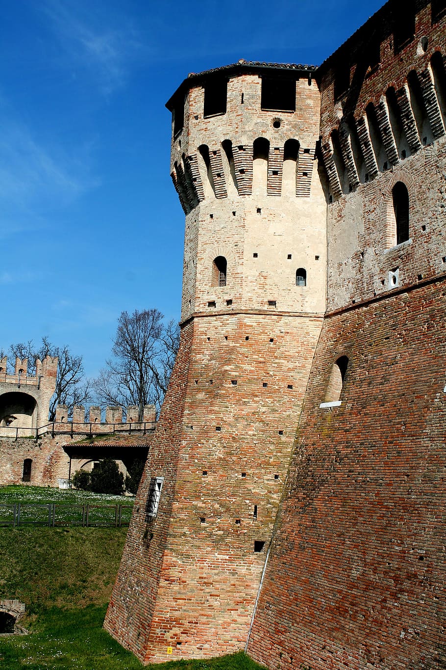 gradara, sun, sky, castle, paolo and francesca, brands, tourism HD wallpaper