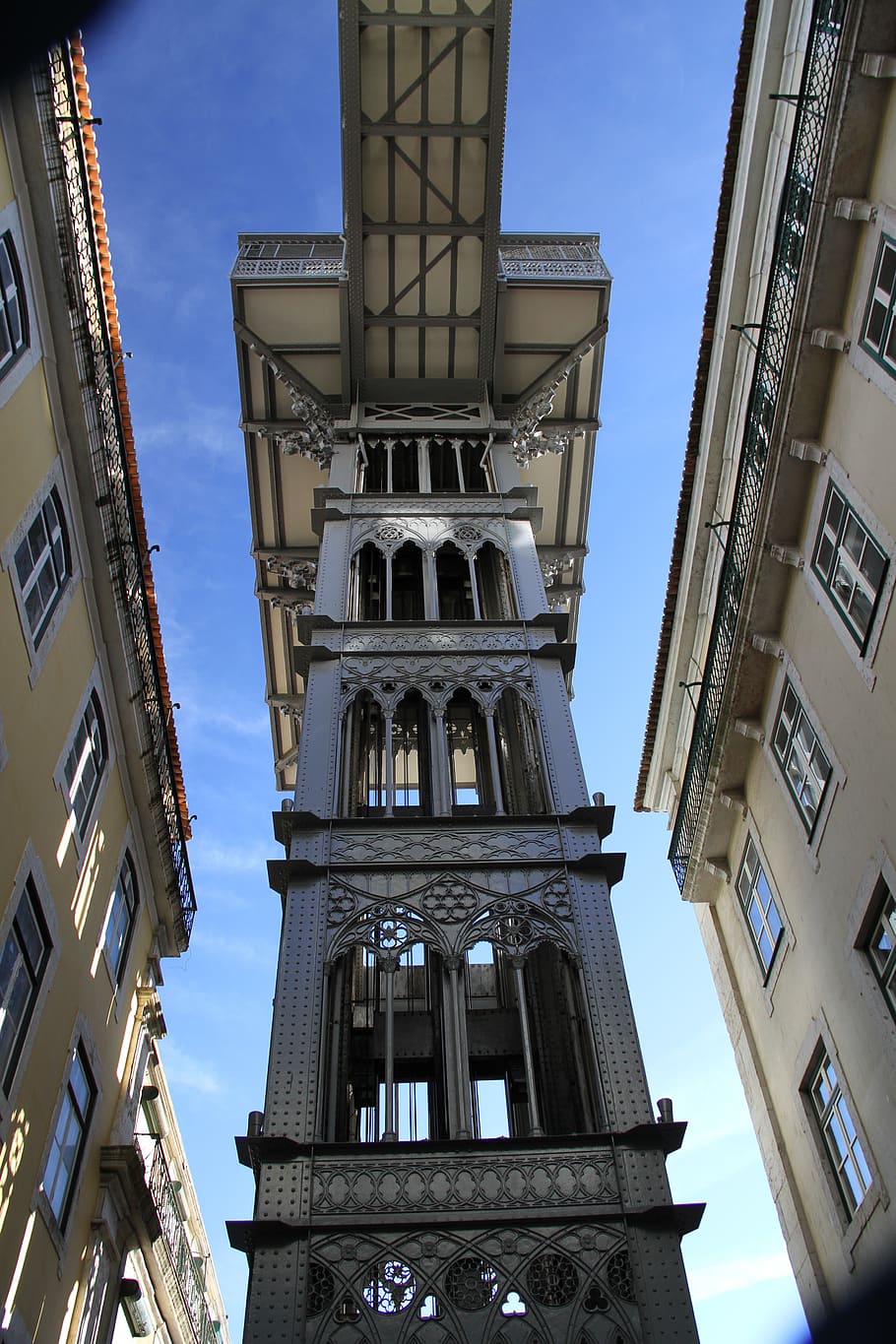 architecture, city, sky, building, tower, elevator, lisbon HD wallpaper