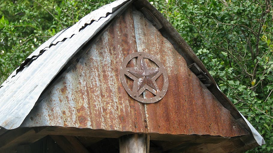 Rust, Shed, Texas, star, wood - material, day, outdoors, no people HD wallpaper
