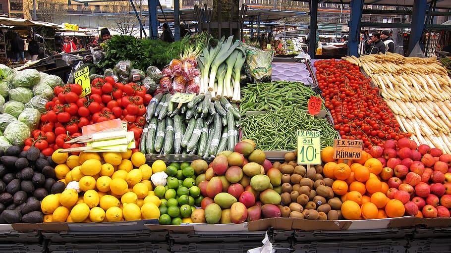 Fresh, Vegetables, Market, Food, Healthy, green, diet, vegetarian, HD wallpaper