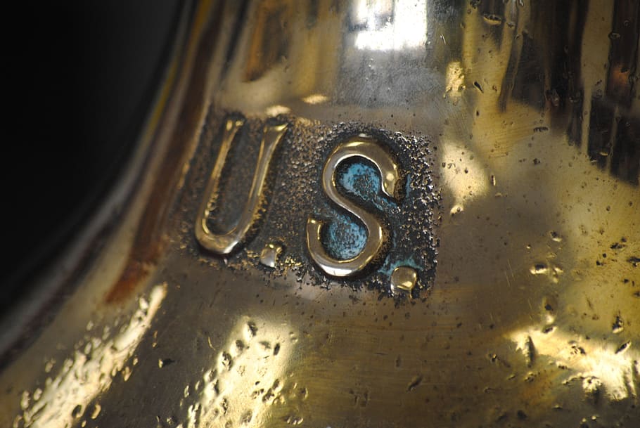 Brass, Bell, Ships, brass bell, ships bell, u, navy, united states navy