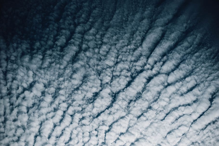 The clouds creating a texture in the sky, white snow, abstract HD wallpaper