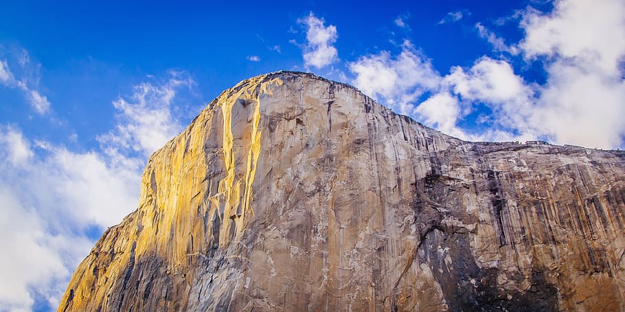 cliff, clouds, high, landscape, mountain, outdoors, rock, scenery HD wallpaper