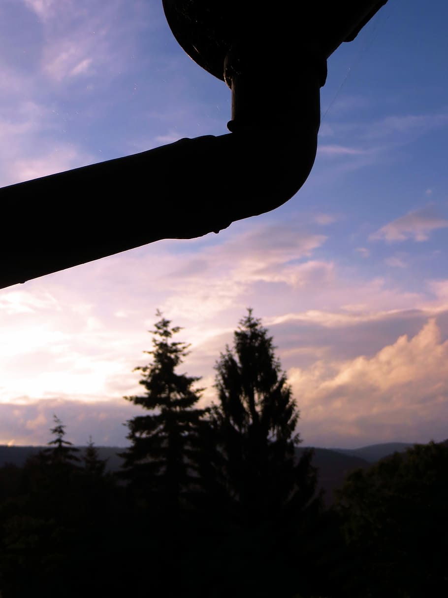 Gutter, Tube, Trace, silhouette, tree, sky, cloud - sky, no people HD wallpaper