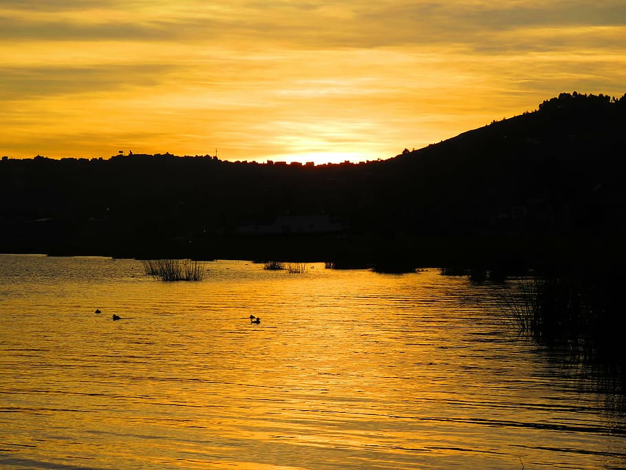 sunset, water, gold, nature, eventide, agua, sky, scenics - nature HD wallpaper
