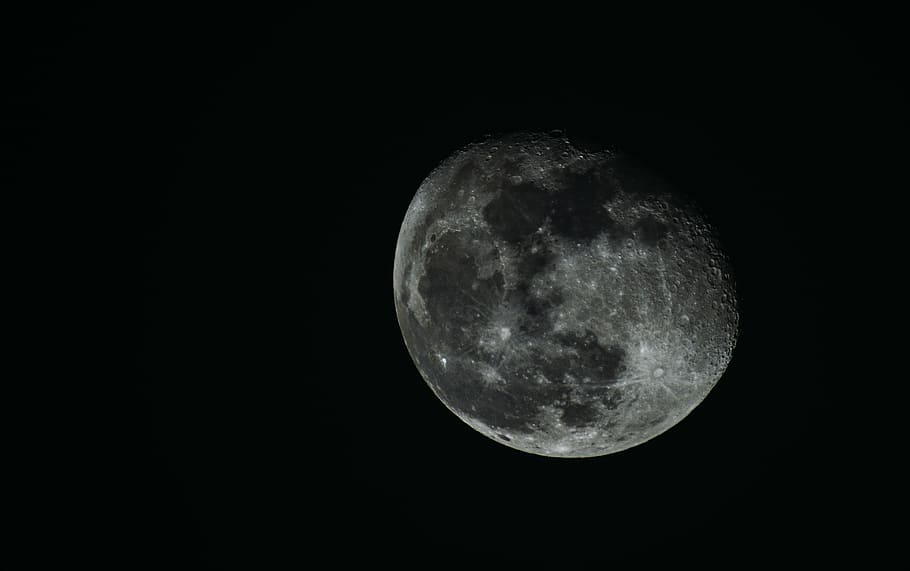 full moon digital wallpaper, full moon, lunar, dark, night, black HD wallpaper