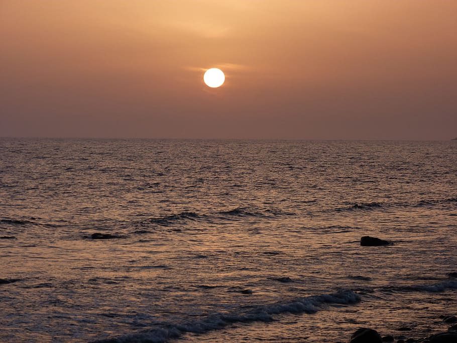 Sunset, Clouds, of, sky, red, scenics, sea, landscape, nature HD wallpaper