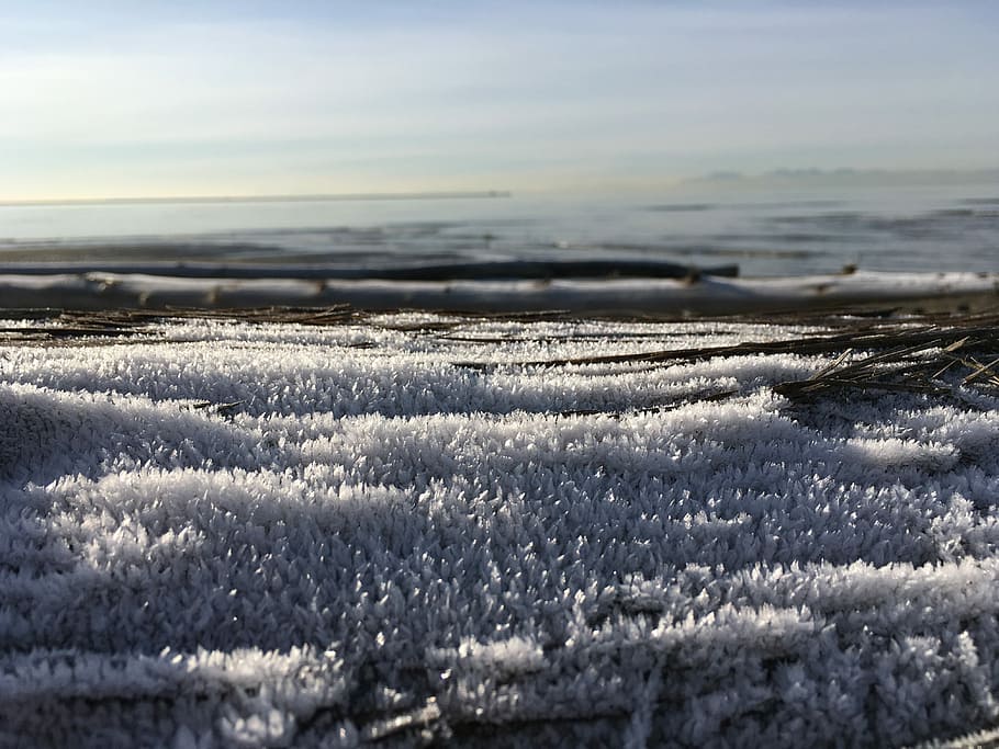 Frost, Beach, Cold, Blue, Season, sky, ice, landscape, outdoor HD wallpaper