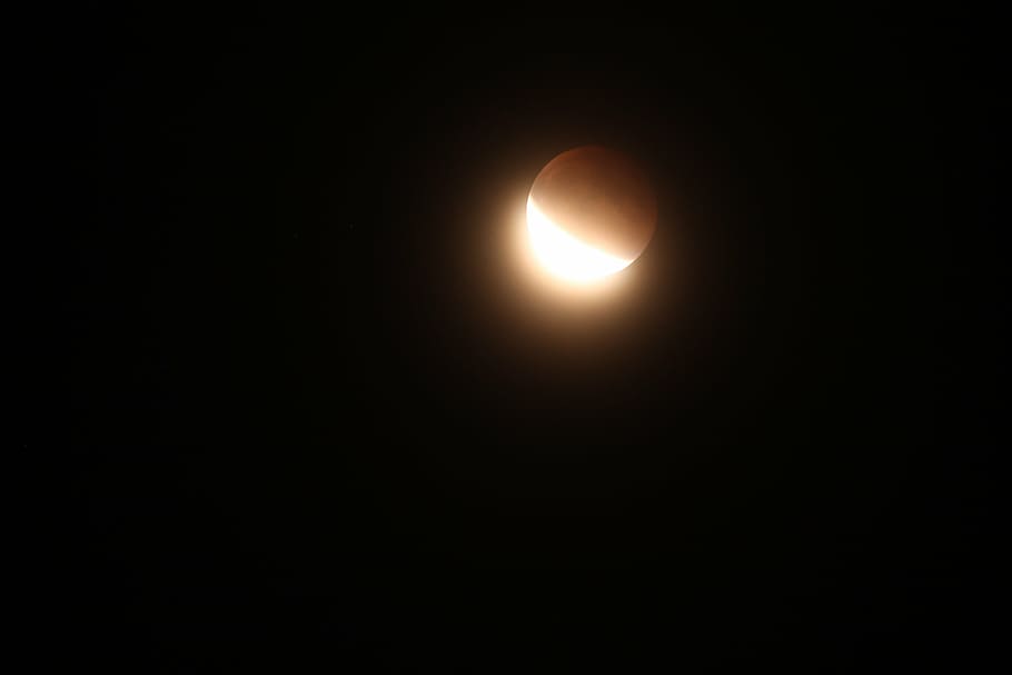 lunar eclipse view, moon, blood, astronomy, night, moonlight HD wallpaper