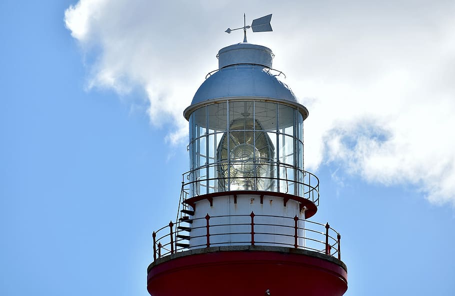 lighthouse, lamp, navigation, cape agulhas, maritime, sky, guidance HD wallpaper