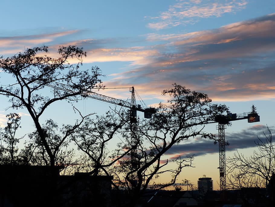 crane, site, build, construction work, christmas, boom, crane boom HD wallpaper