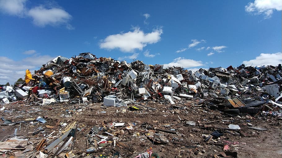 pile of garbage, scrapyard, metal, waste, junk, recycle, heap, HD wallpaper
