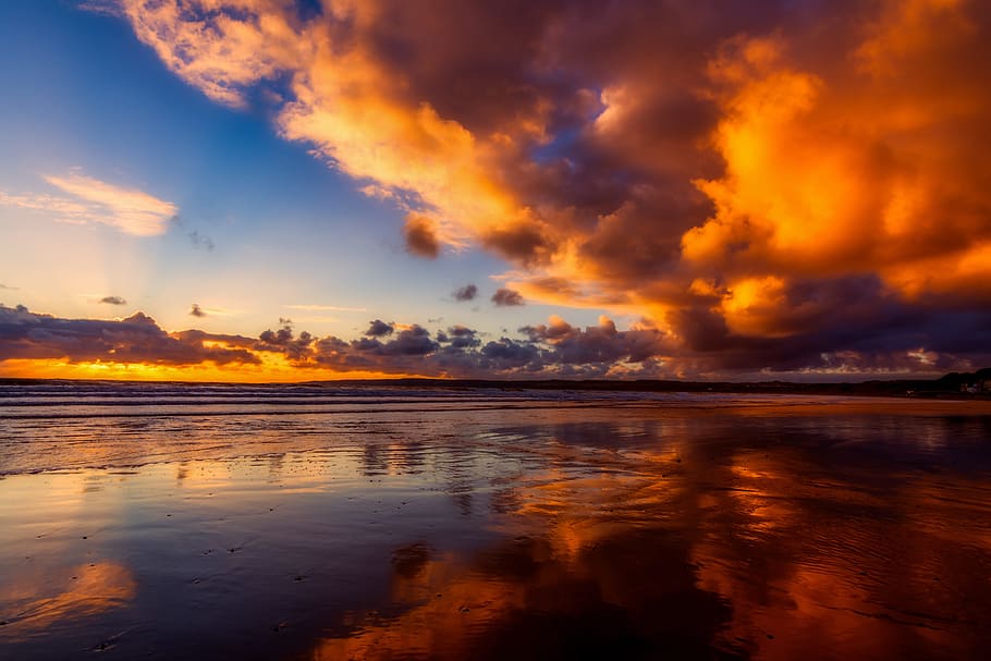 time lapse photography of clouds over body of water, waters HD wallpaper