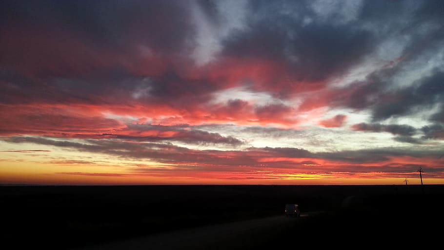 sky, in the evening, sunset, cloud - sky, scenics - nature HD wallpaper