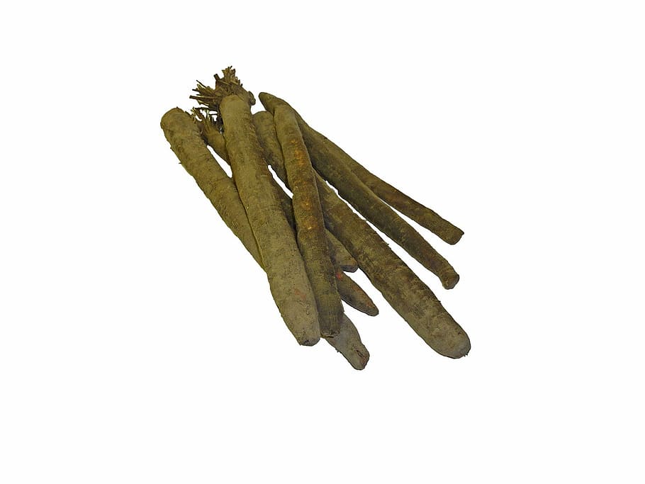 black roots, ingredients, studio shot, white background, indoors HD wallpaper