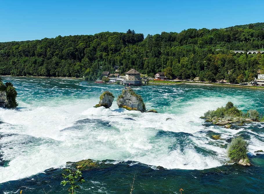 time-lapse photography of water waves hammering rock, river HD wallpaper