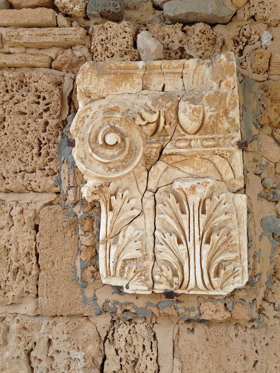 tunisia, ornament, stone, thread, ancient rome, antonin baths HD wallpaper