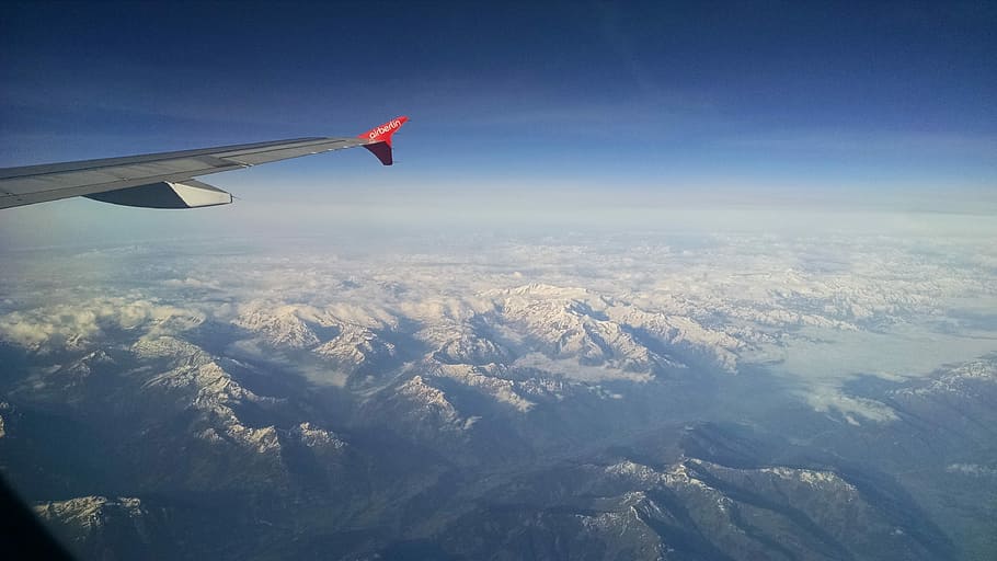 Aircraft, Clouds, Fly, Sky, Travel, Blue, transport, nature HD wallpaper